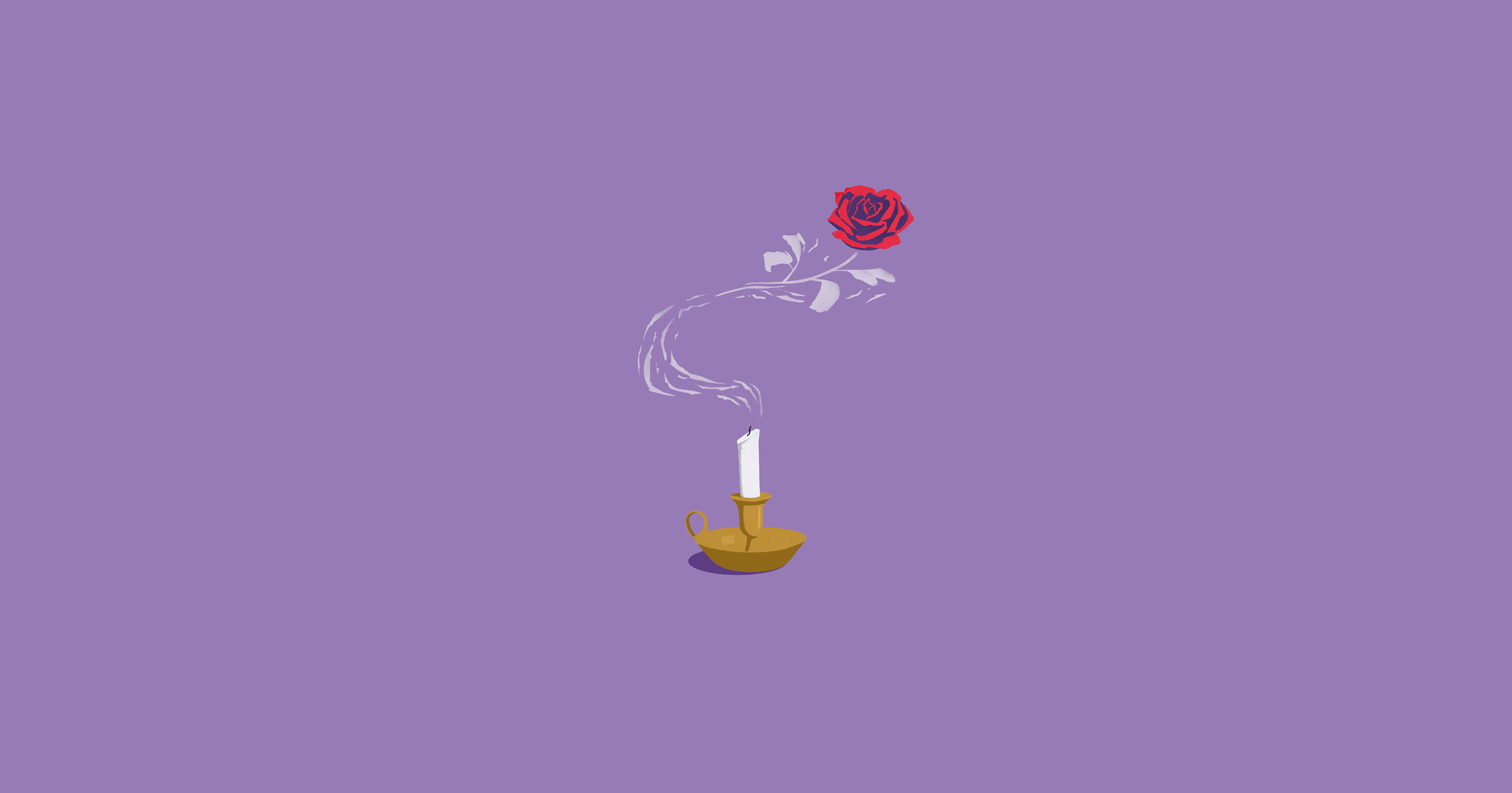 La bohème illustration of an extinguished candle with the smoke transforming into a rose
